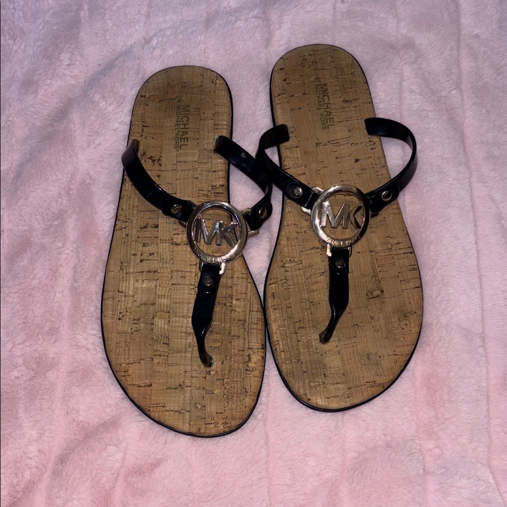 Michael Kors Black Cork Sandals